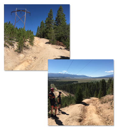 A casual glance up and down the infamous "Powerline" in Leadville, CO. She's a whopping 1km of 26% at the base into an additional 6km at a 13% avg. to the summit. 