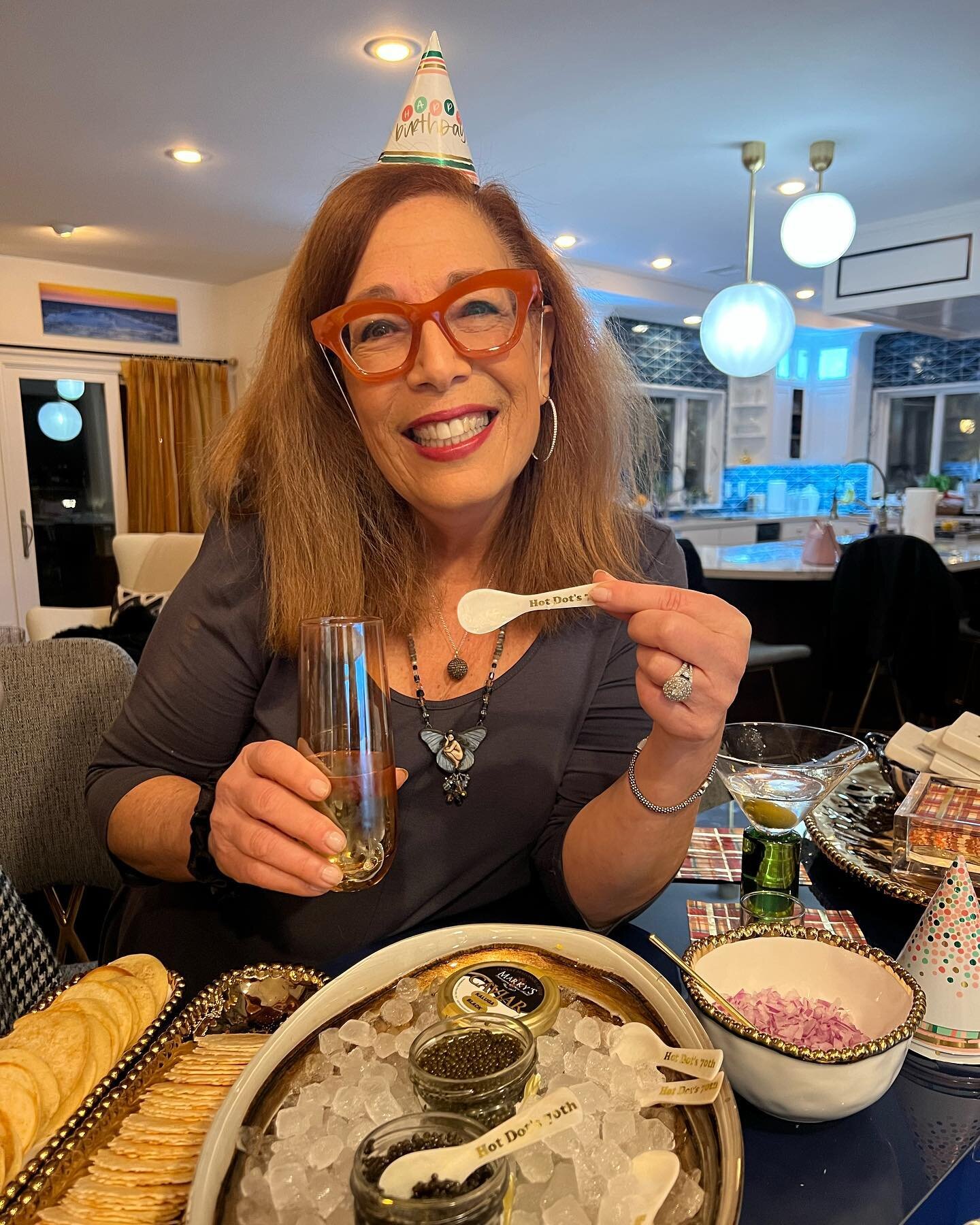 I love you so damn much, Hot Dot! We&rsquo;re continuing the celebrations. Cheers to 70 and BEYOND! 7️⃣0️⃣
#70 #cheers #HotDot #loveyou #caviar #love #SallGood