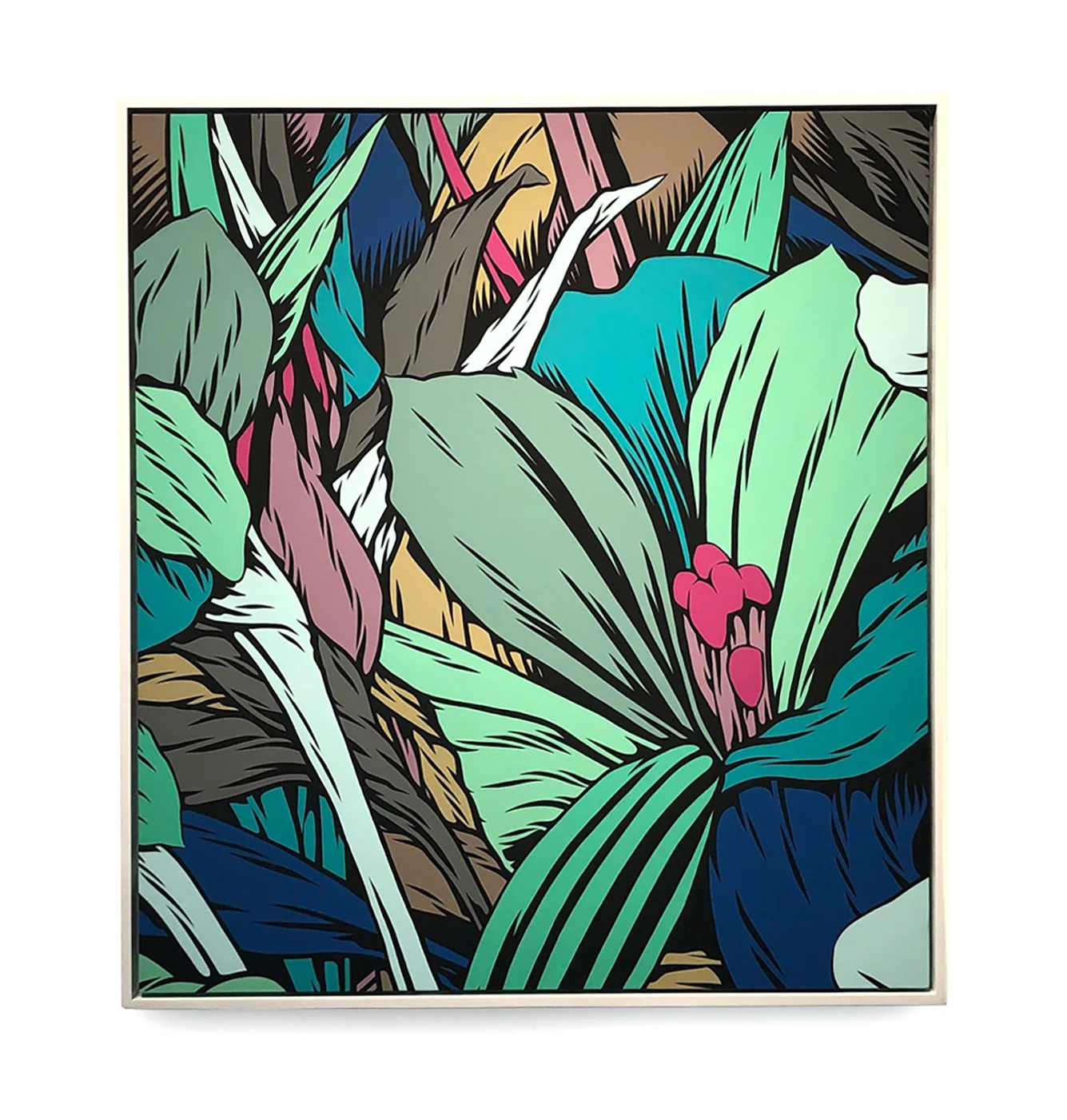 "Taught Me How To Feel Showed Me What Was Real" Acrylic & Cel Vinyl on Canvas- 2018.