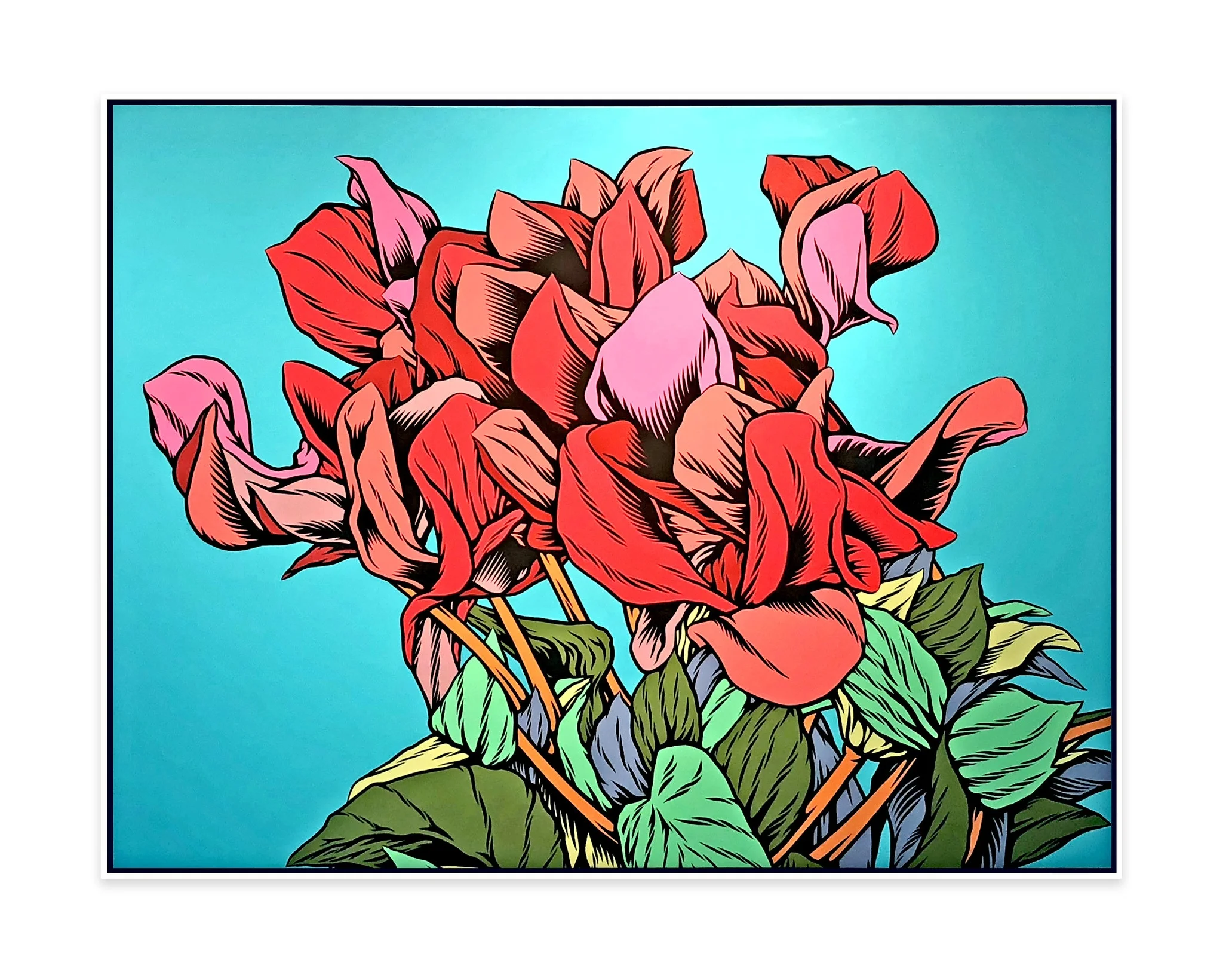 "Cyclamen" Acrylic & Cel Vinyl on Canvas- 2018.