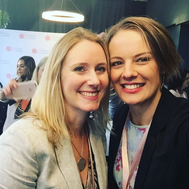With my beautiful new friend, Laurelle from Showing Up . One of the many inspiring women in our course this year.