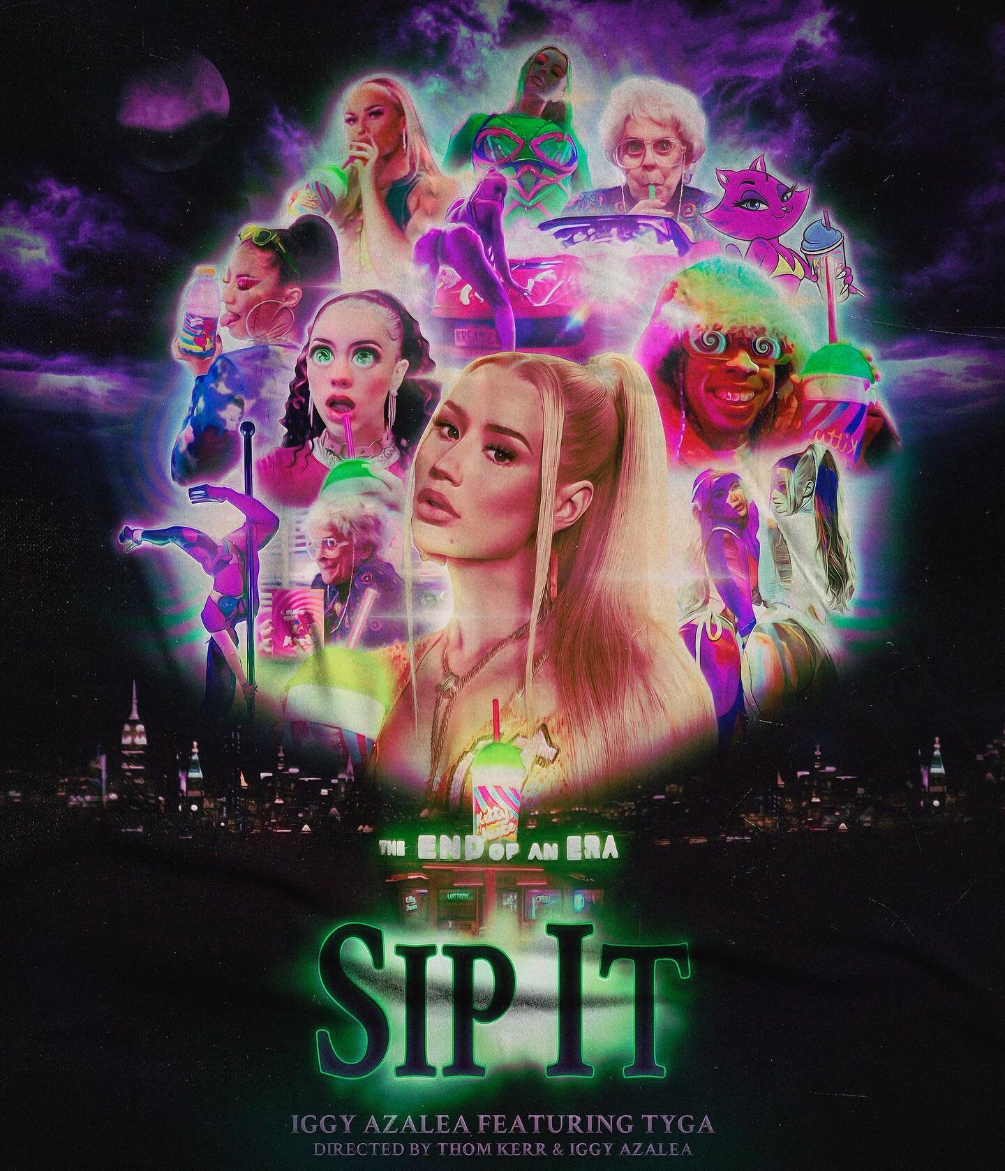 🥤🥤🥤SIP IT 🥤🥤🥤: MY LATEST MUSIC VIDEO IS ALIVE! @thenewclassic Feat. @tyga LINK IN STORIES ❤️ Poster Art by @xbarbarahernandezx #thomkerr #iggyazalea #tyga #newclassic #sipit