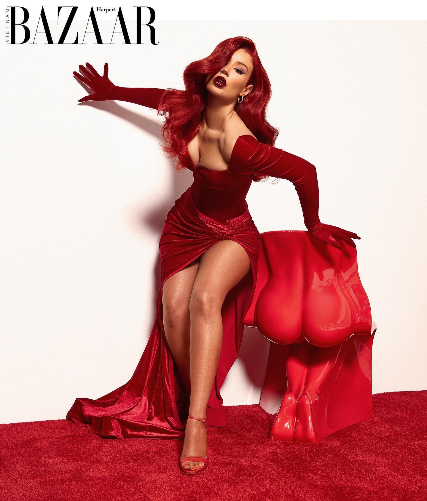 @thenewclassic for @bazaarvietnam 
❤️Channeling Jessica Rabbit for the 10th Anniversay issue! Thank you to the amazing team on this one ❤️

Styling: @wilfordlenov 
Beauty: @erosmua using @diormakeup 
Hair: @hairbyiggy at @forwardartists
Nails: @jen