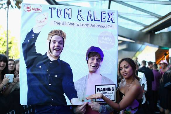 Back in the day. Tom and Alex start the long running tradition of the ARIA Triple J breakfast team dress up. 
