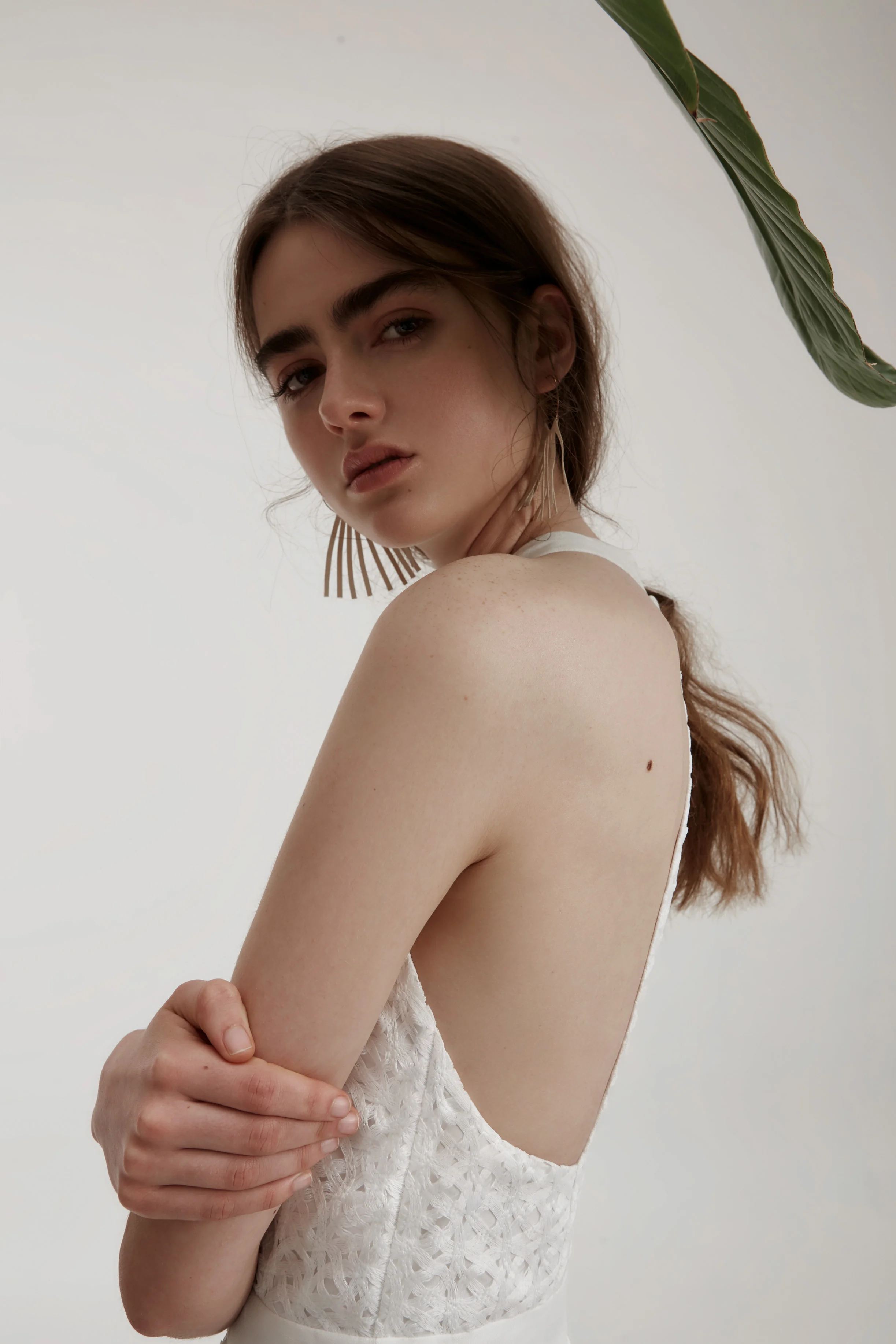 C/MEO COLLECTIVE Silver Sounds Halter Dress.