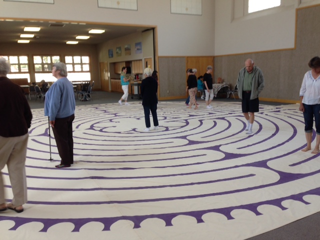 Saturday, September 6, 2014, Pastor Colleen Nelson leads the "Walking the Labyrinth" Retreat with Pastor Laura Elly Hudson, 1st Presbyterian Church at their Friendship Center. Very positive feedback and hopes that the labyrinth will be available for walking meditation in the future.