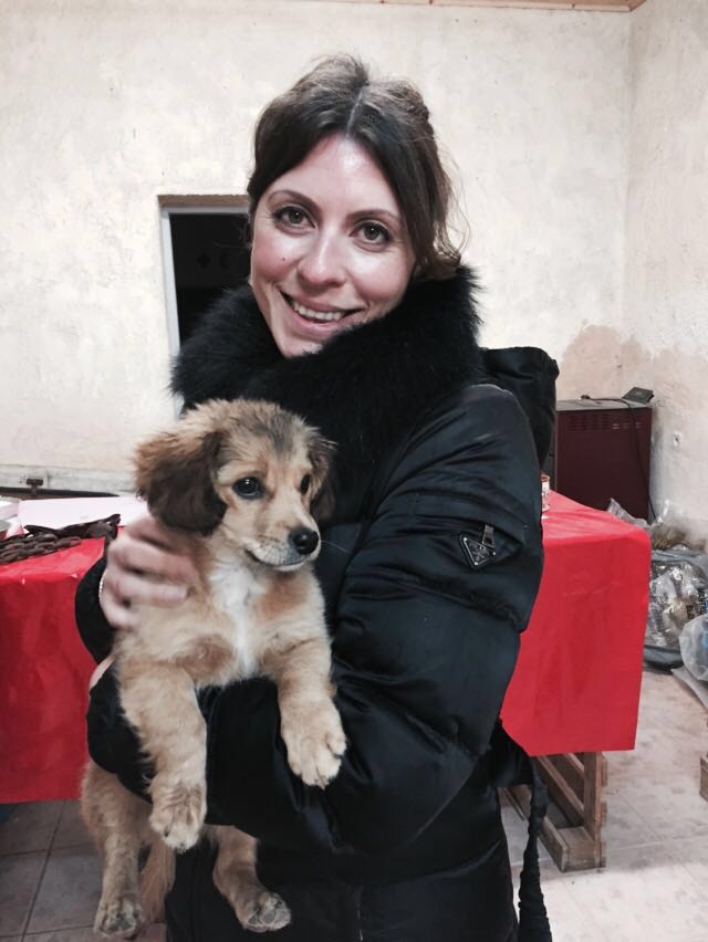 Me pictured with one of the stray dogs, living in the camp.
