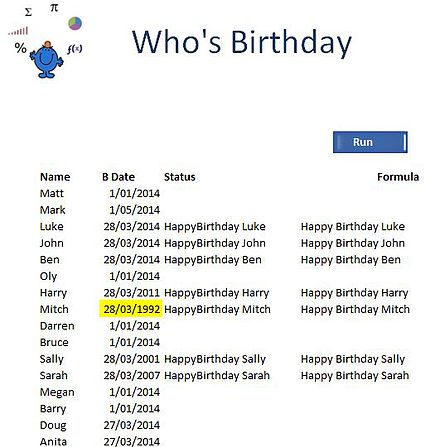 Birthday Formula Excel Excel Dashboards Vba And More