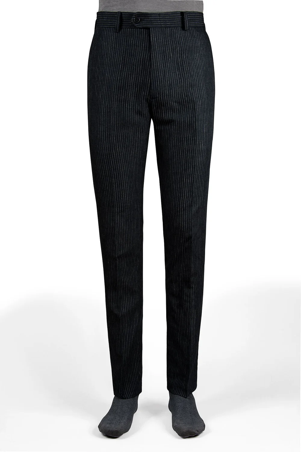 Pantalón de Vestir Slim Fit Negro con Rayas — Casa del Lino