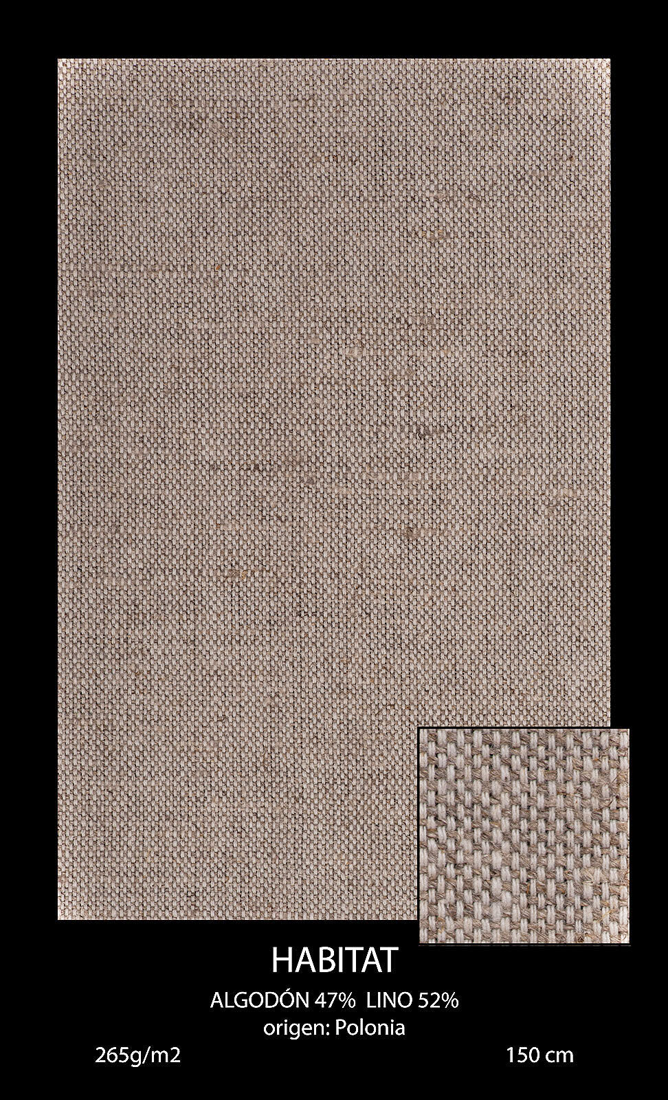 HABITAT tela algodón 47% lino 53% ancho 150cm