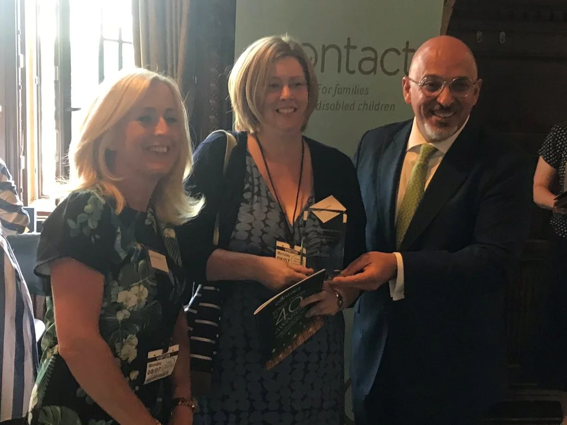 Rachel and Leonie with Minister for Children and Families Nadhim Zahawi