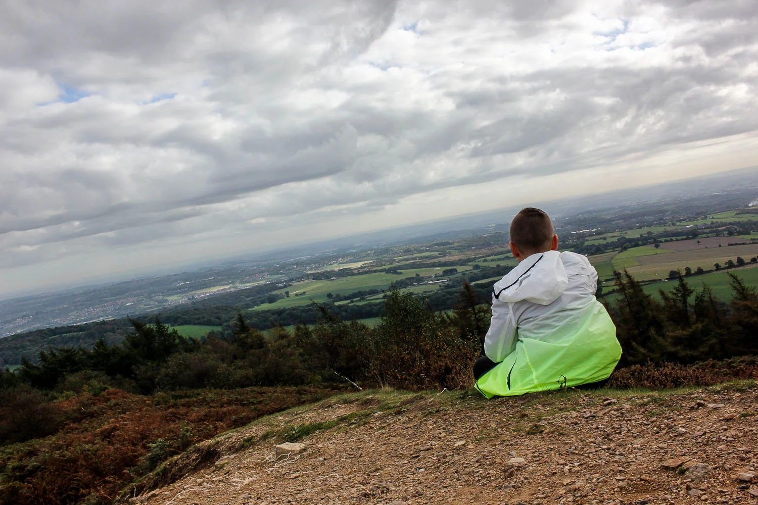 Admiring the view at the Wrekin
