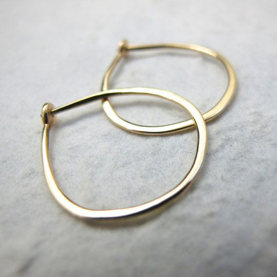 Medium 18k Hoops - Yellow Gold - Solid Gold Hoops