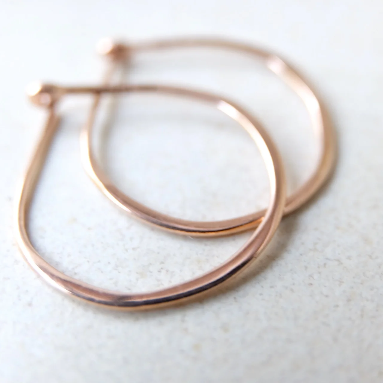 Medium 14k Hoops - Rose Gold - Solid Gold Hoops