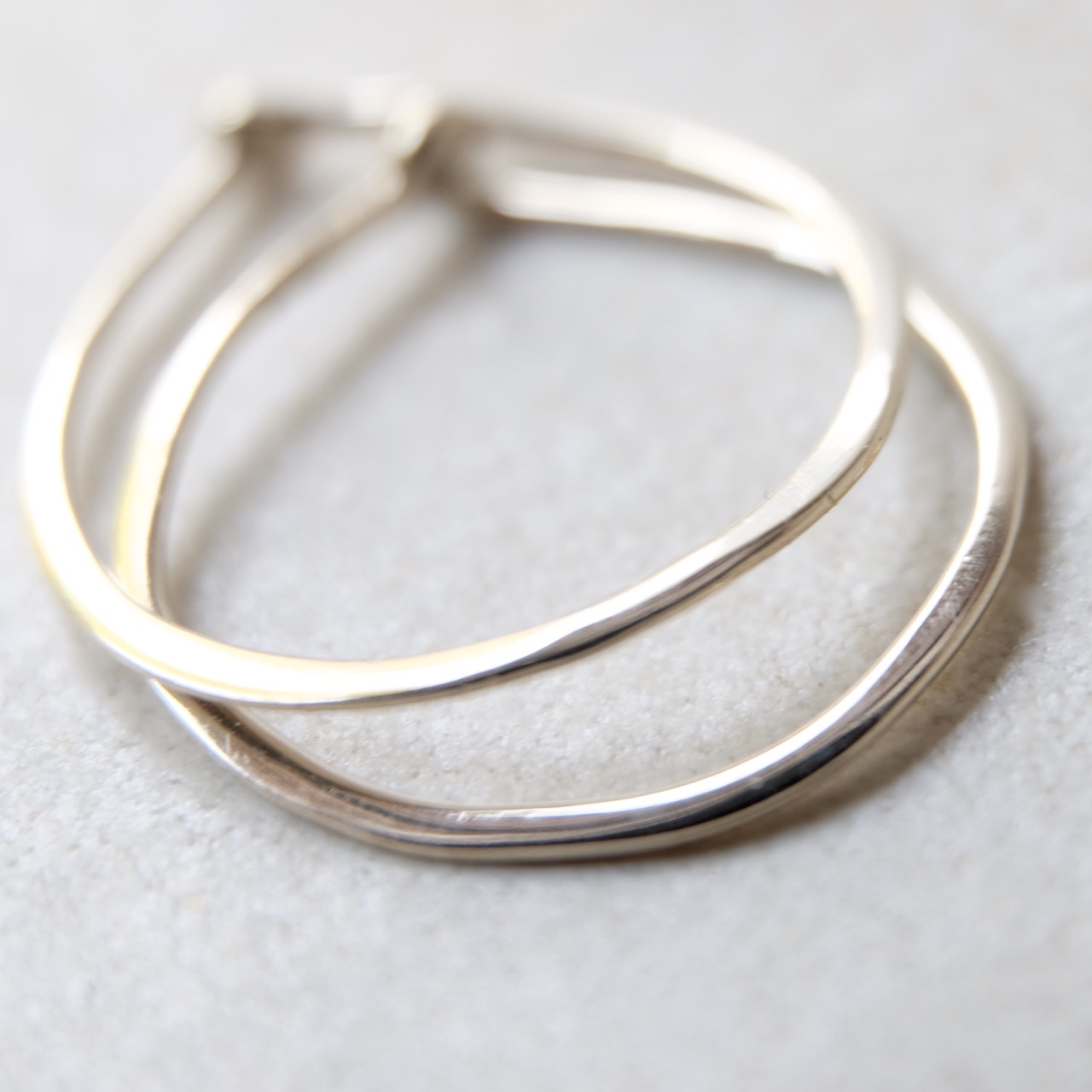 Medium 14k Hoops - White Gold - Solid Gold Hoops