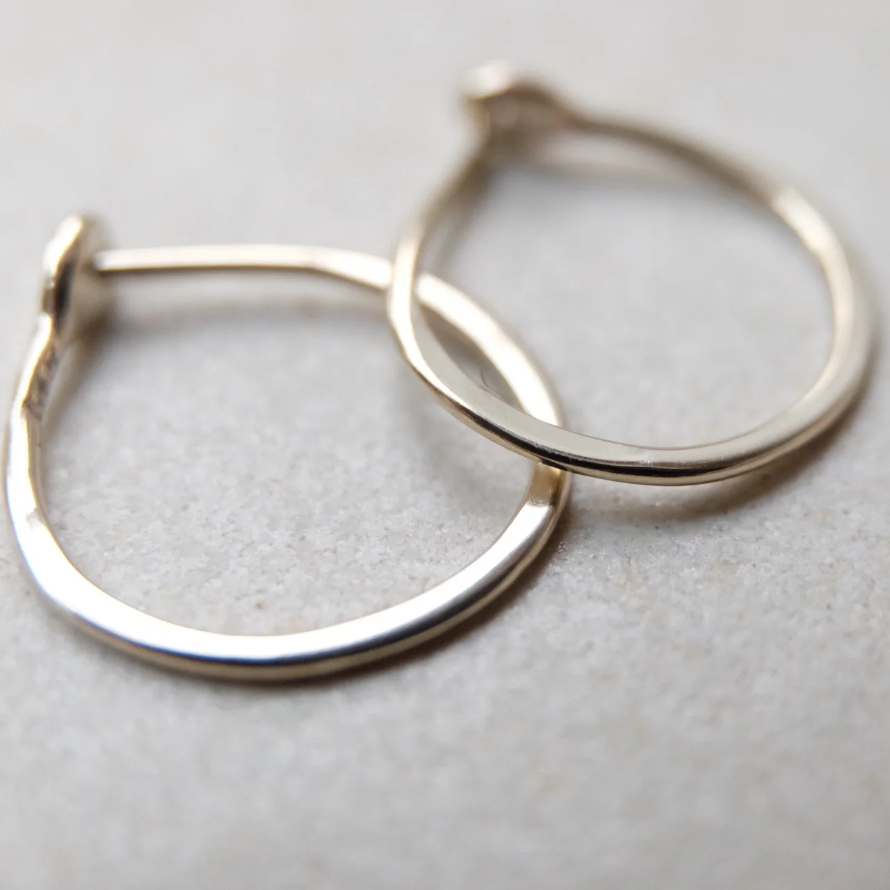 Small 14k Hoops - White Gold - Solid Gold Hoops