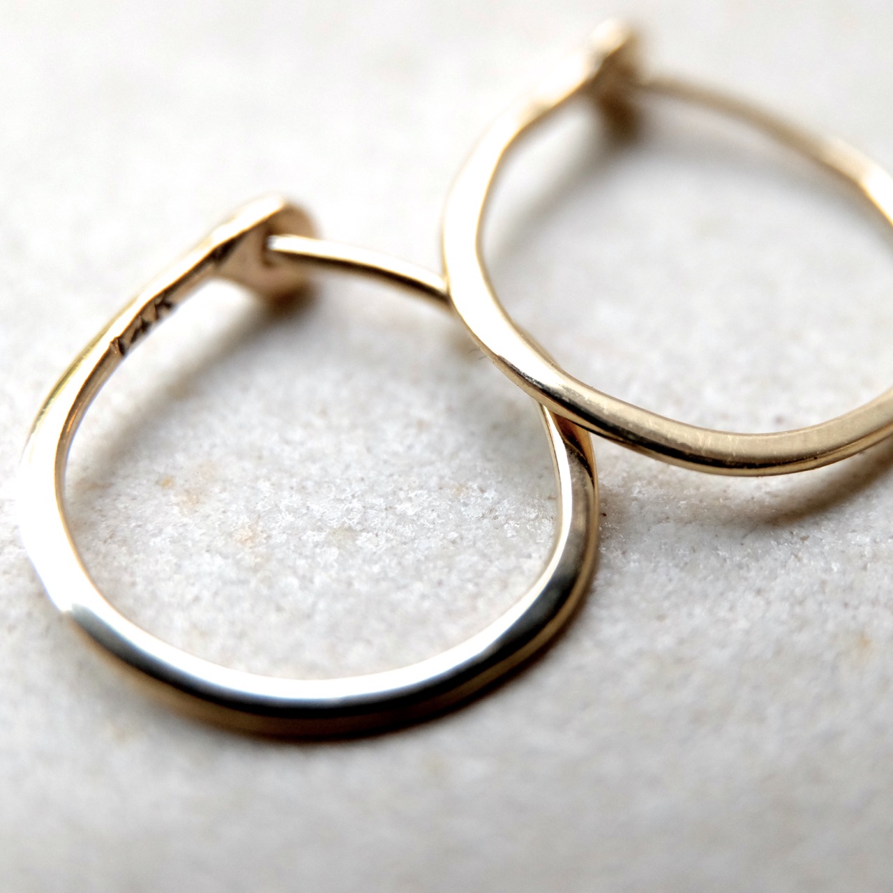Small 14k Hoops - Yellow Gold - Solid Gold Hoops