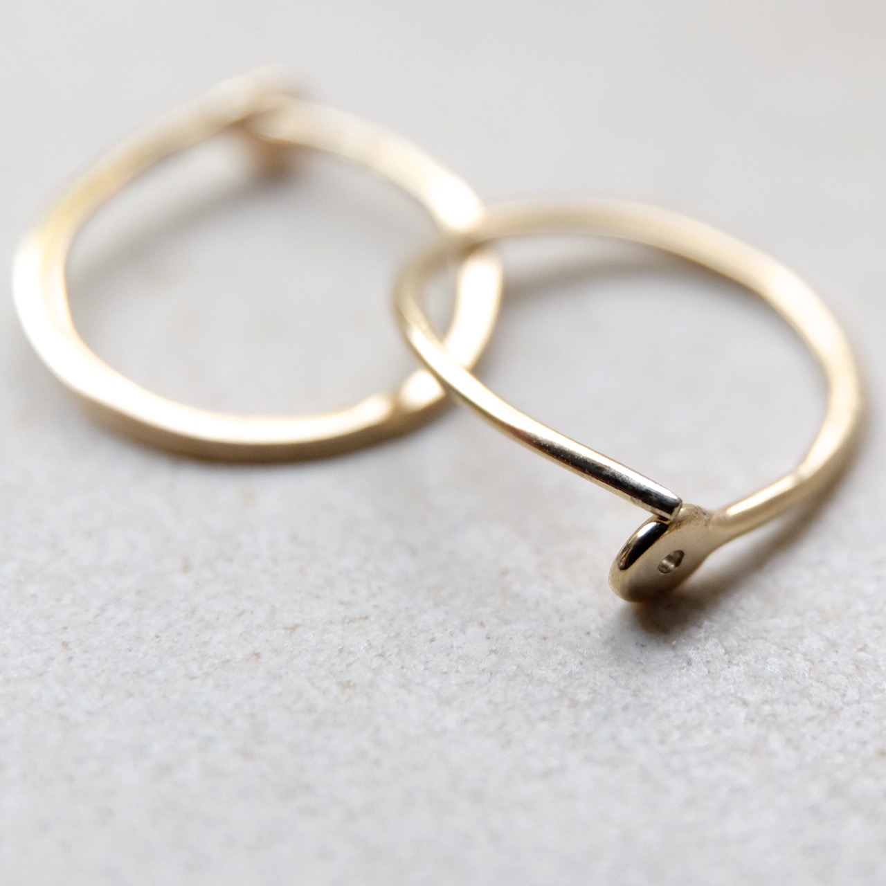 Small 14k Hoops - Yellow Gold - Solid Gold Hoops