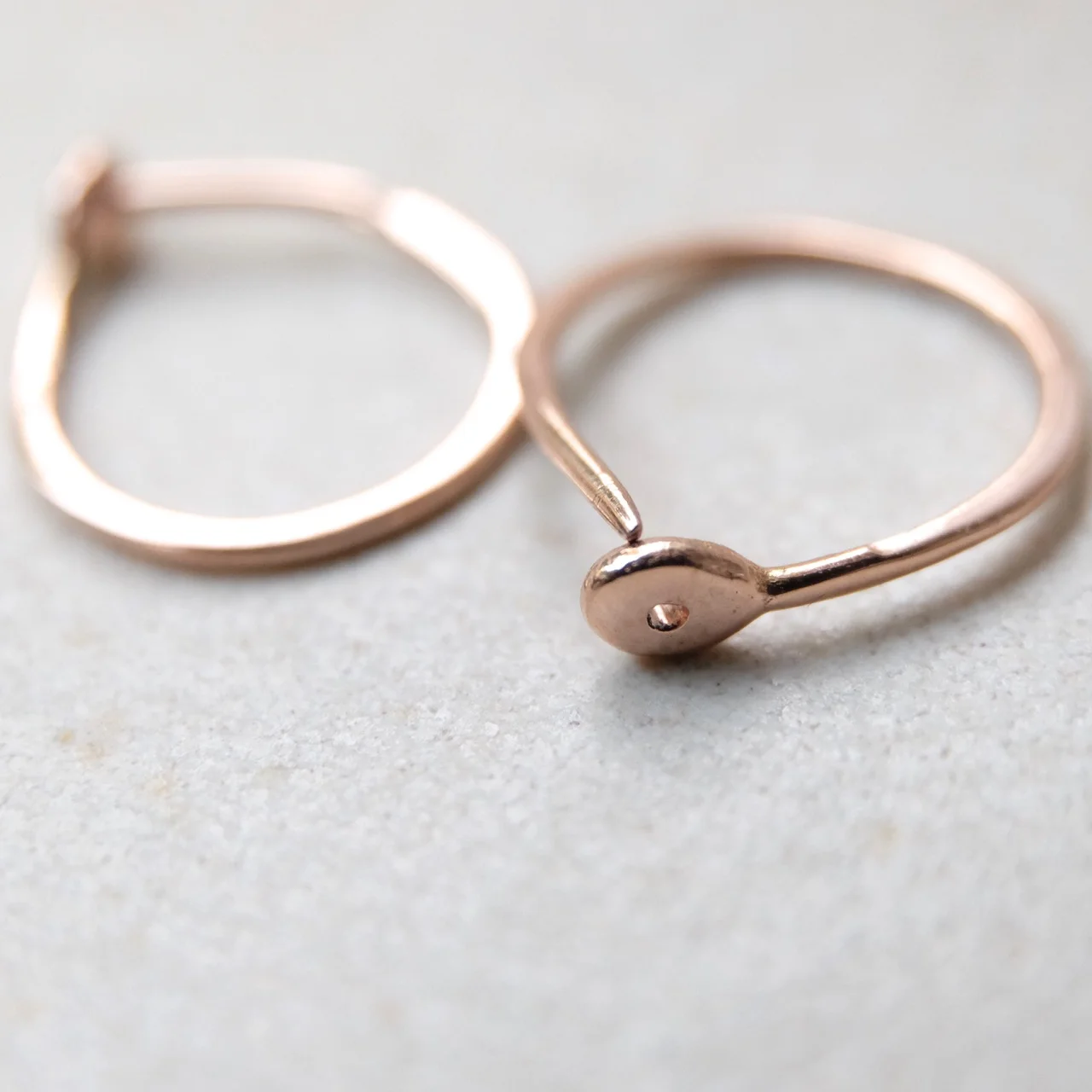 Small 14 Hoops - Rose Gold - Solid Gold Hoops