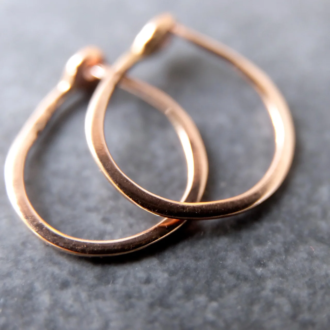 Small 14 Hoops - Rose Gold - Solid Gold Hoops