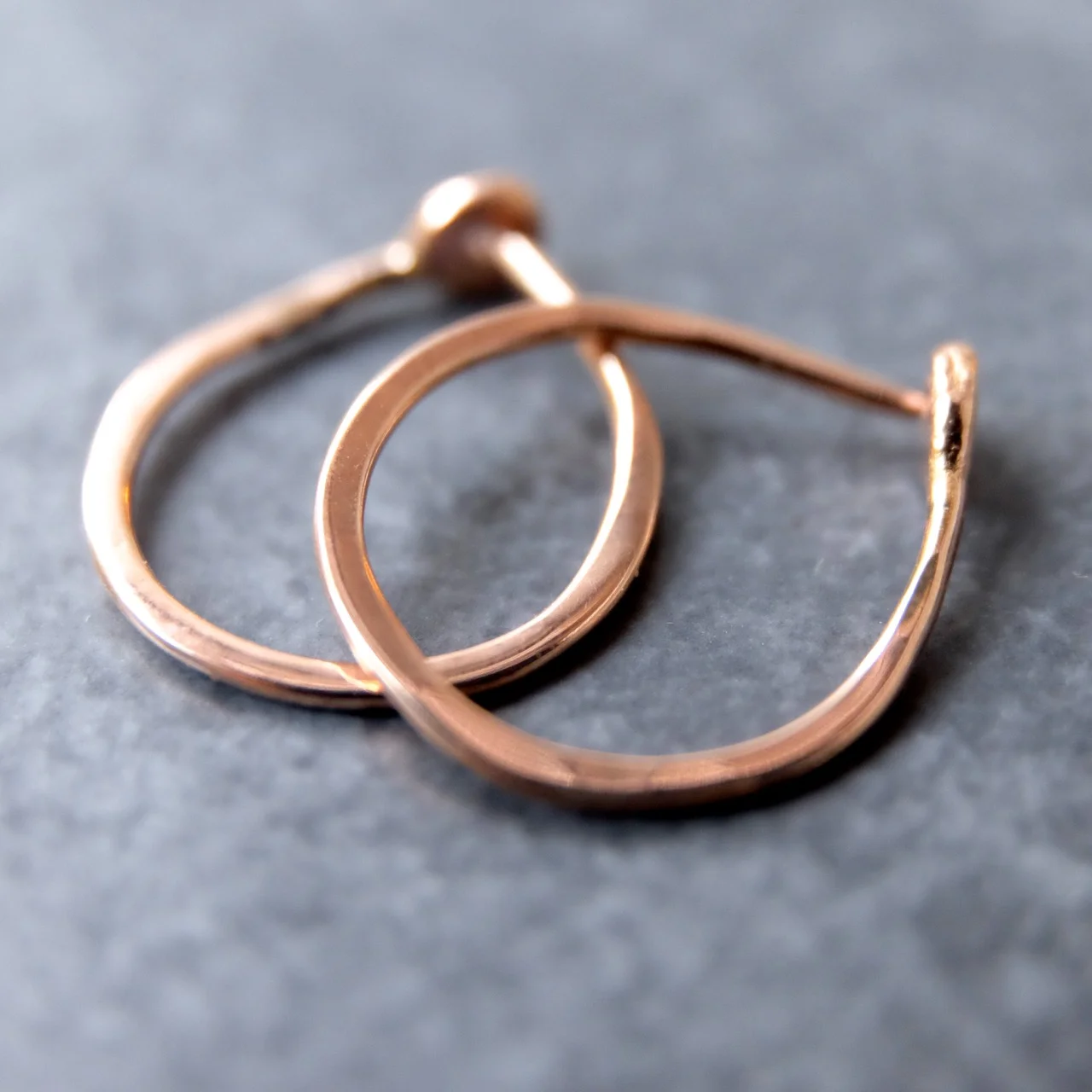 Small 14 Hoops - Rose Gold - Solid Gold Hoops