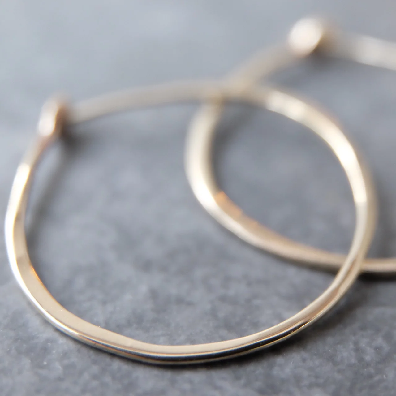 Large 14k Hoops - White Gold - Solid Gold Hoops