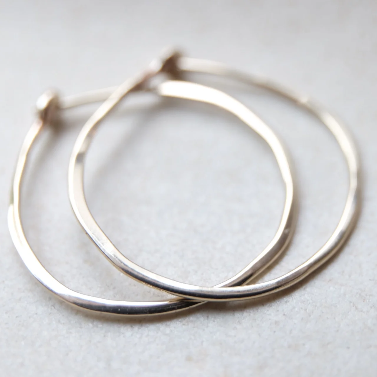 Large 14k Hoops - White Gold - Solid Gold Hoops