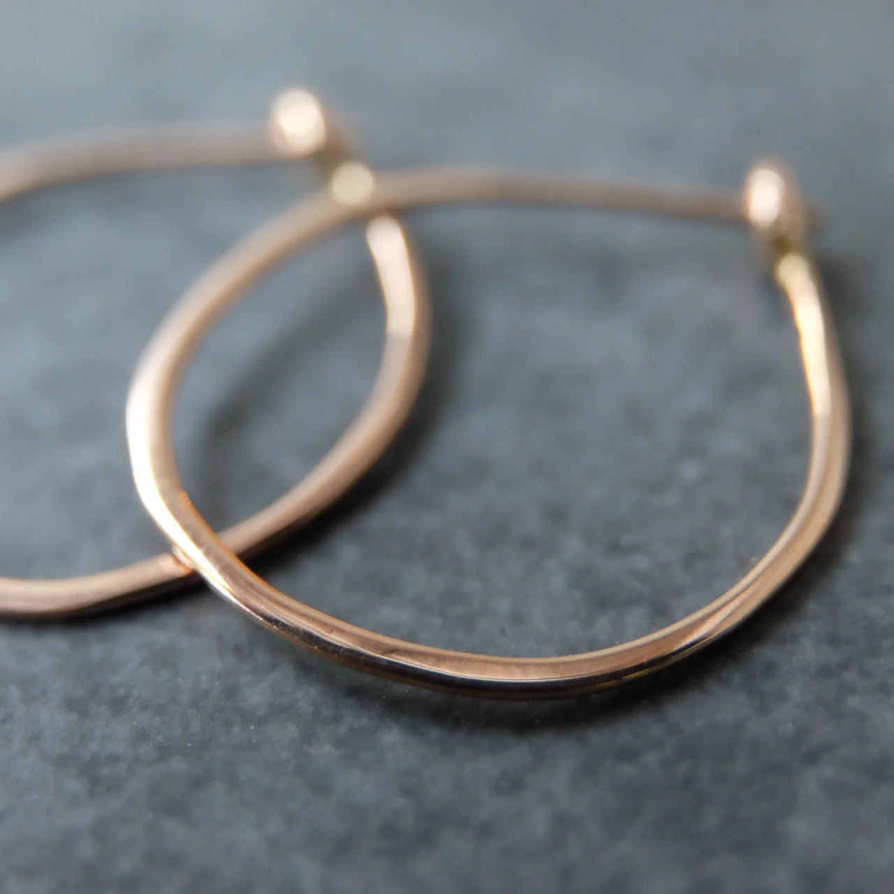 Large 14k Hoops - Rose Gold - Solid Gold Hoops