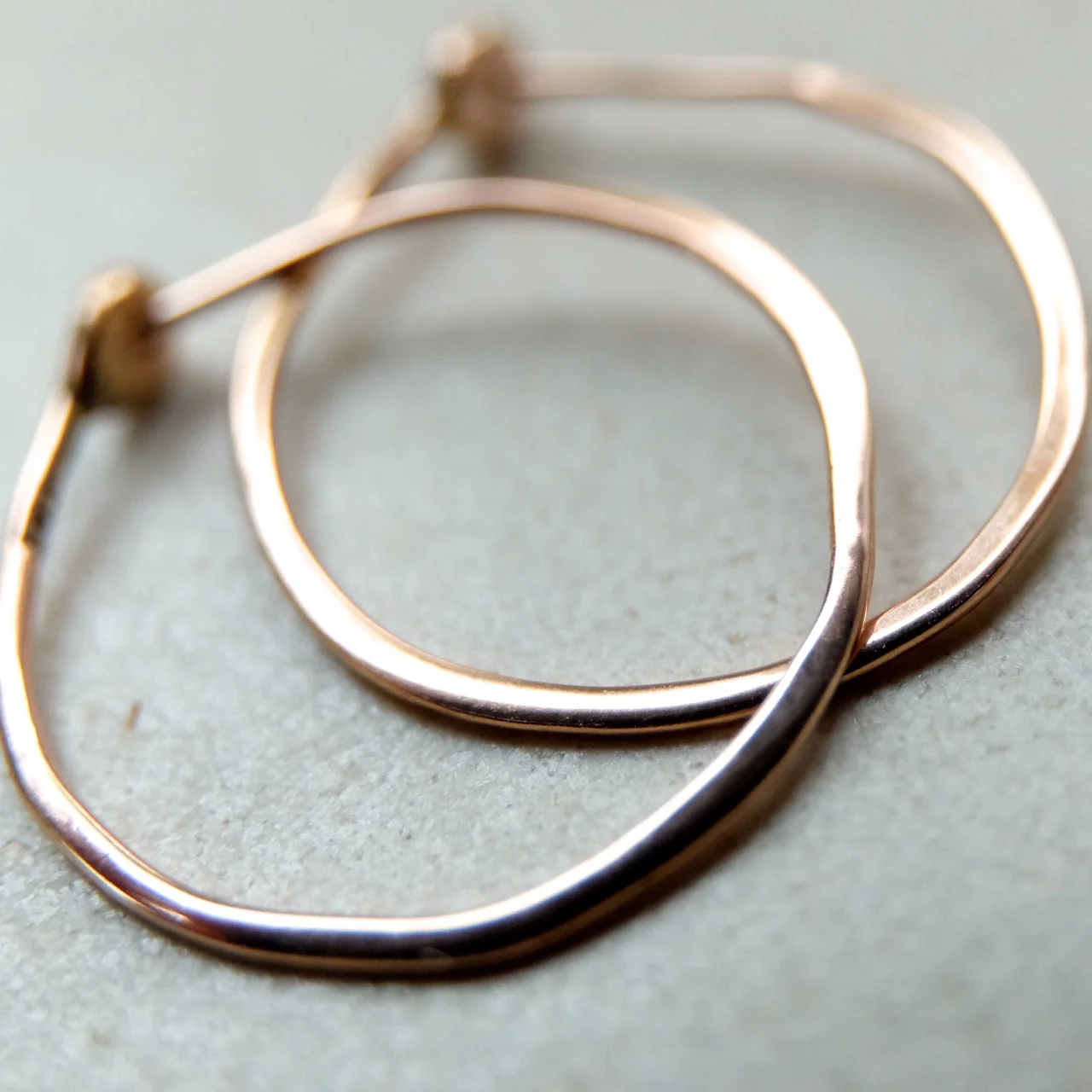 Large 14k Hoops - Rose Gold - Solid Gold Hoops