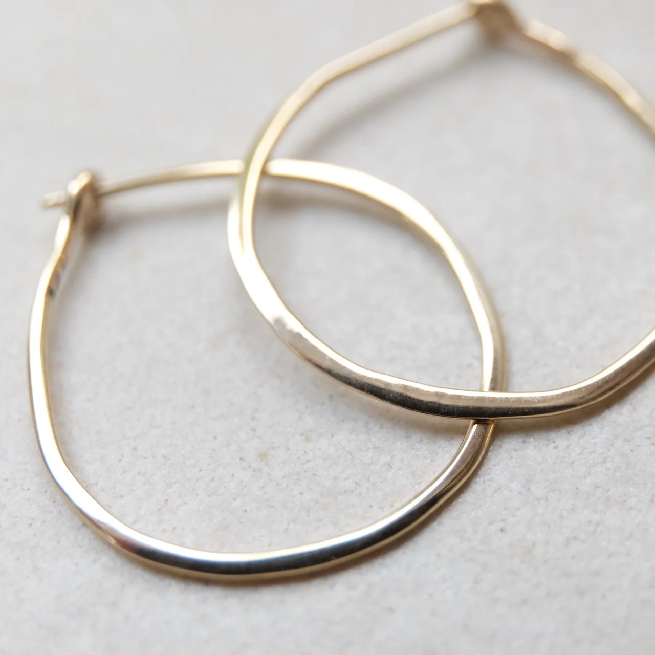 Large 14k Hoops - Yellow Gold - Solid Gold Hoops