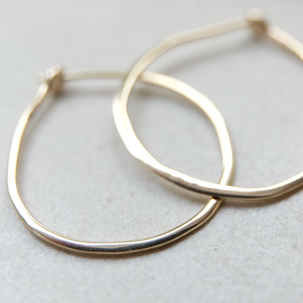 Large 14k Hoops - Yellow Gold - Solid Gold Hoops