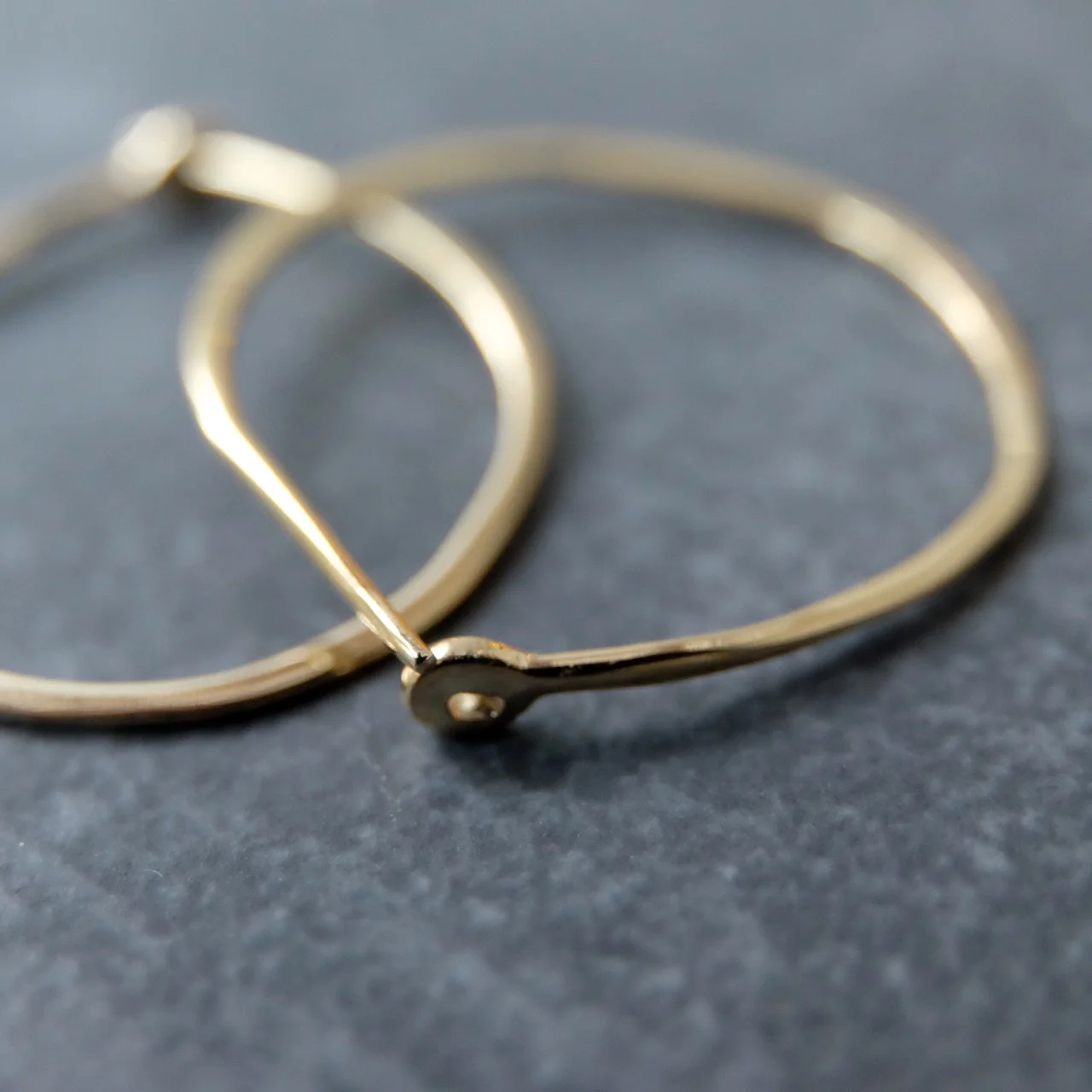 Large 14k Hoops - Yellow Gold - Solid Gold Hoops