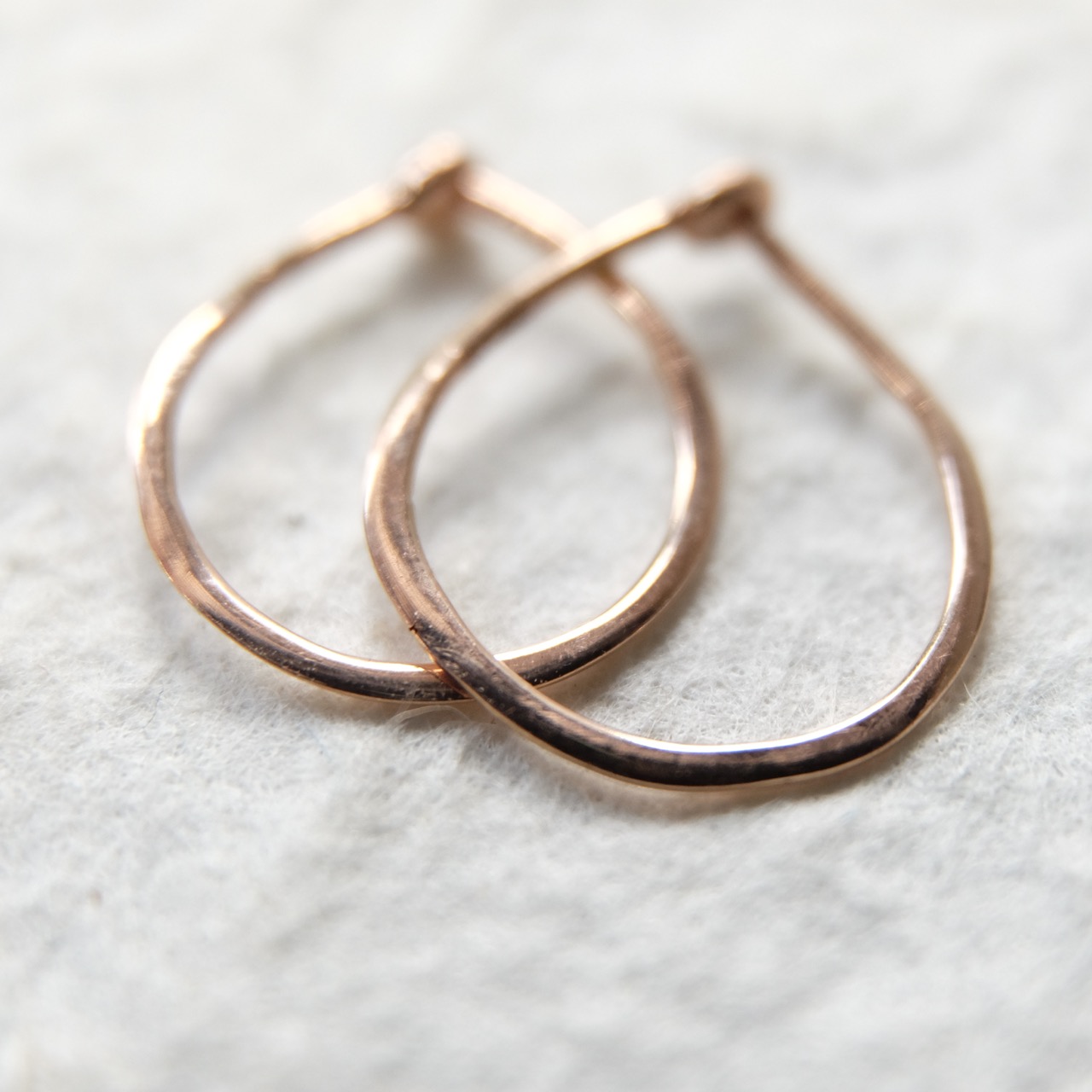 Micro 14k Hoops - Rose Gold - Solid Gold Hoops