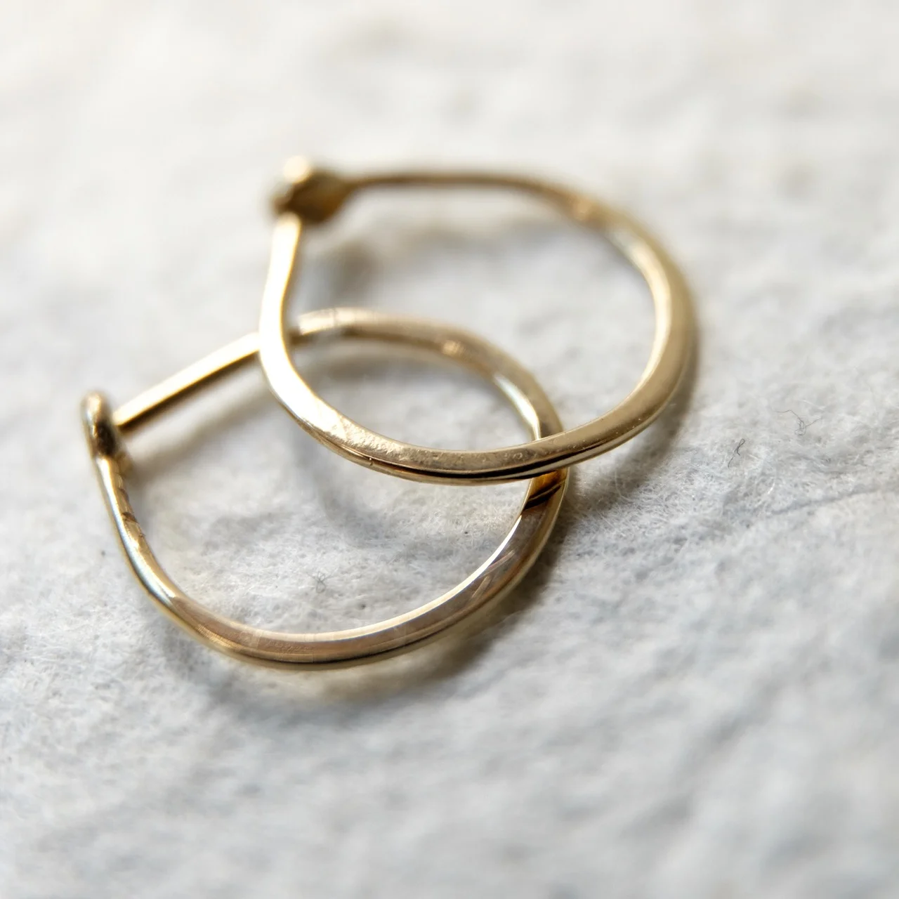 Micro 14k Hoops - Yellow Gold - Solid Gold Hoops