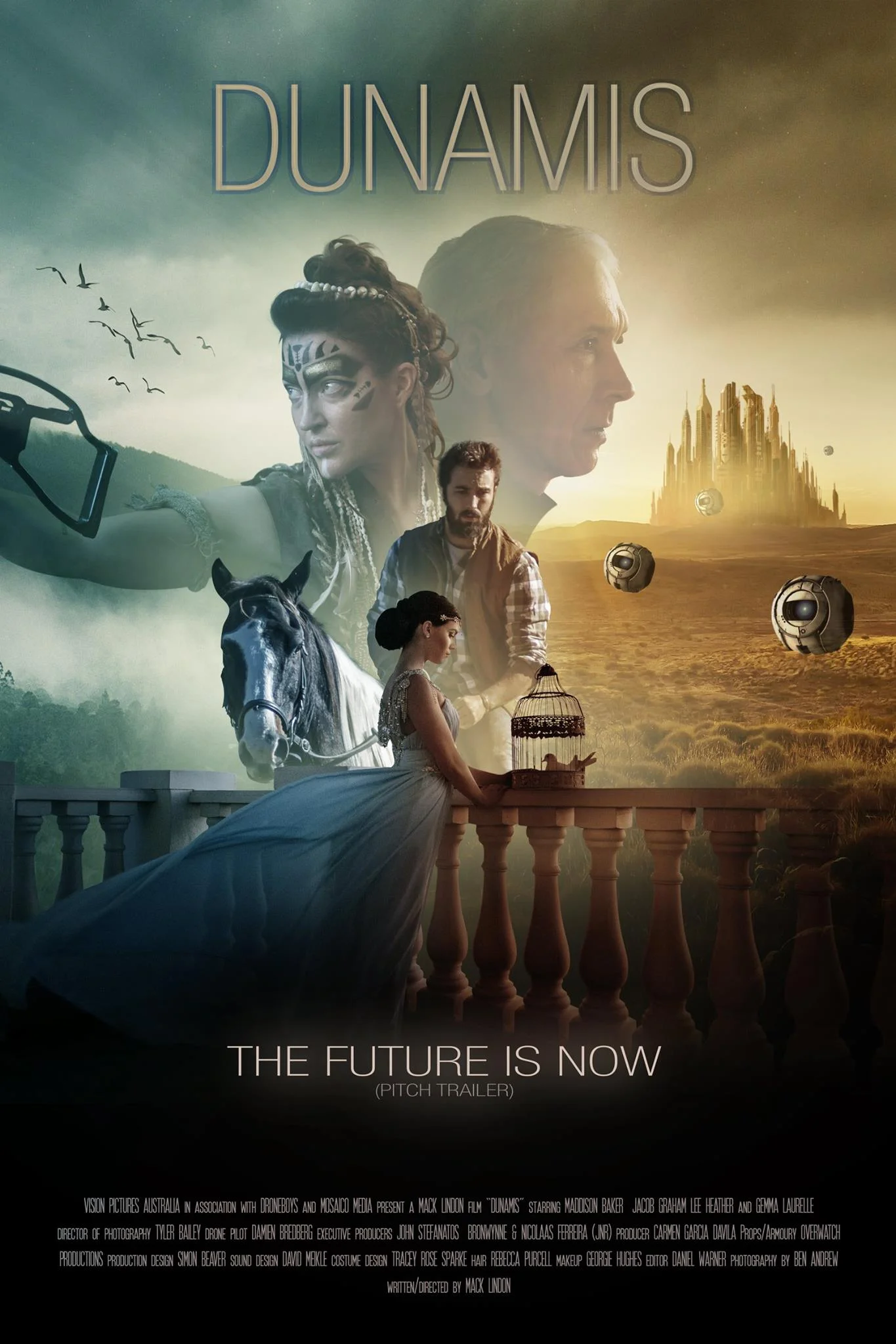 The "pitch trailer" poster, featuring a bunch of shots I took on set, and edited by Damien Bredberg.