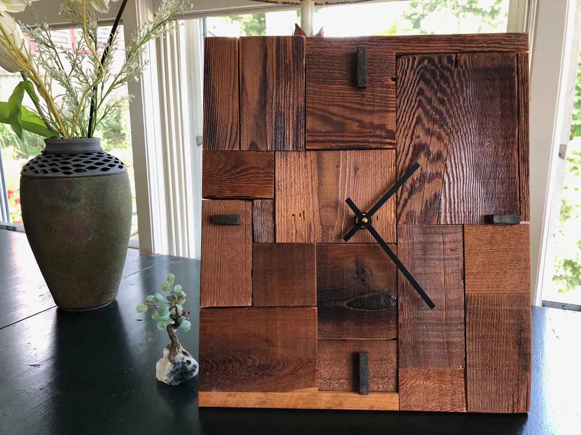 Clock from Reclaimed Lumber