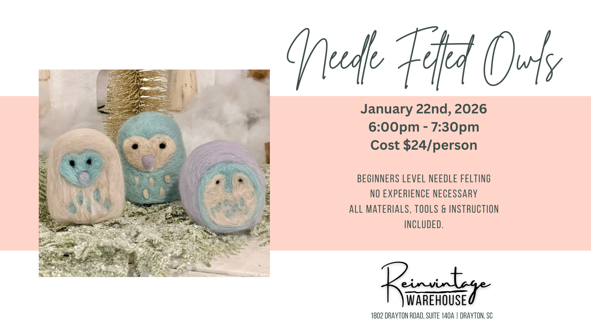Needle Felted Owl Class