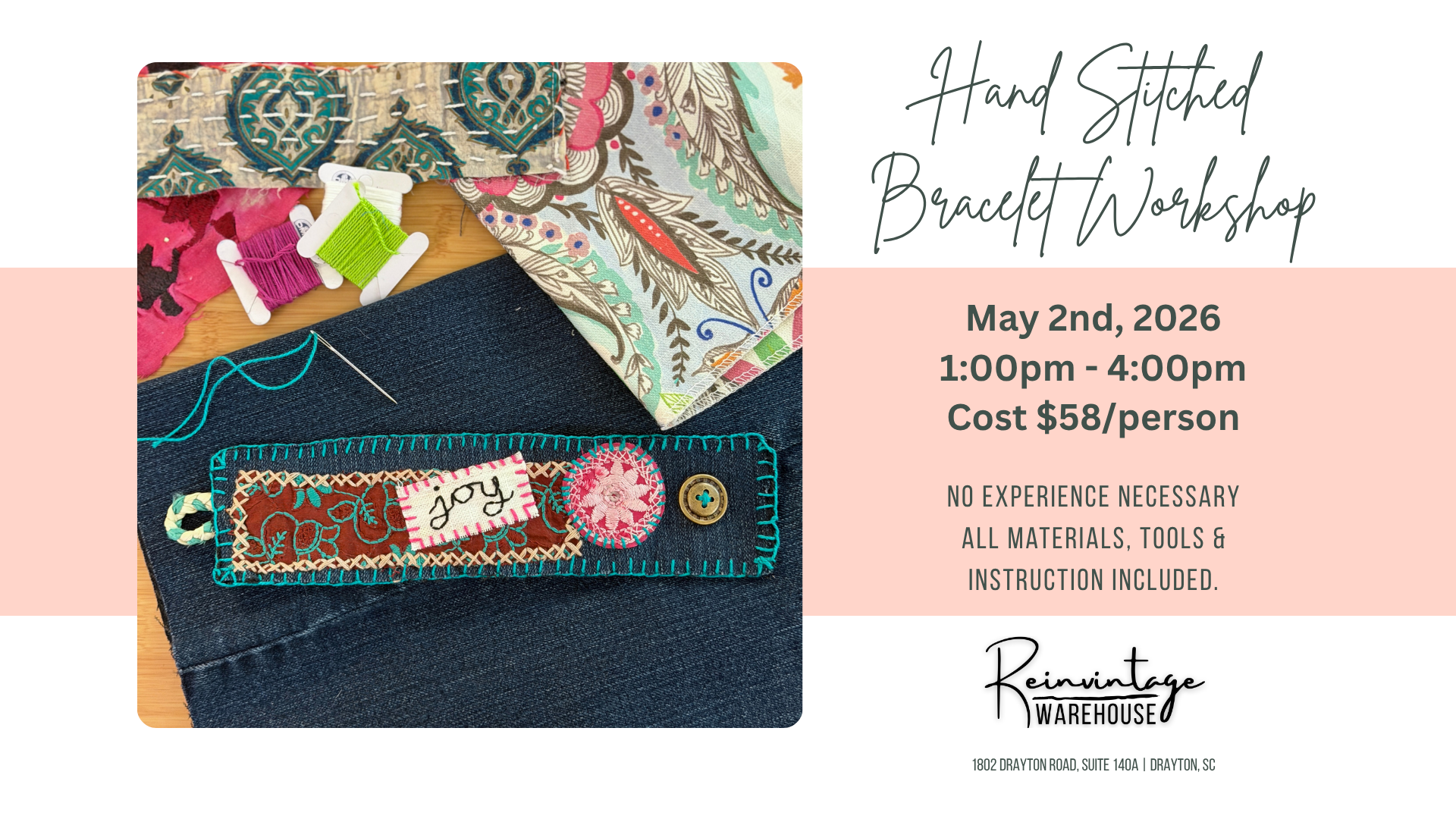 Handstitched Bracelet Workshop