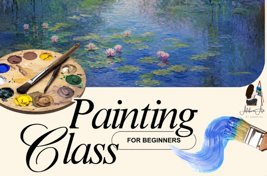 Beginner Painting Class-Water Lilies Tote Bag