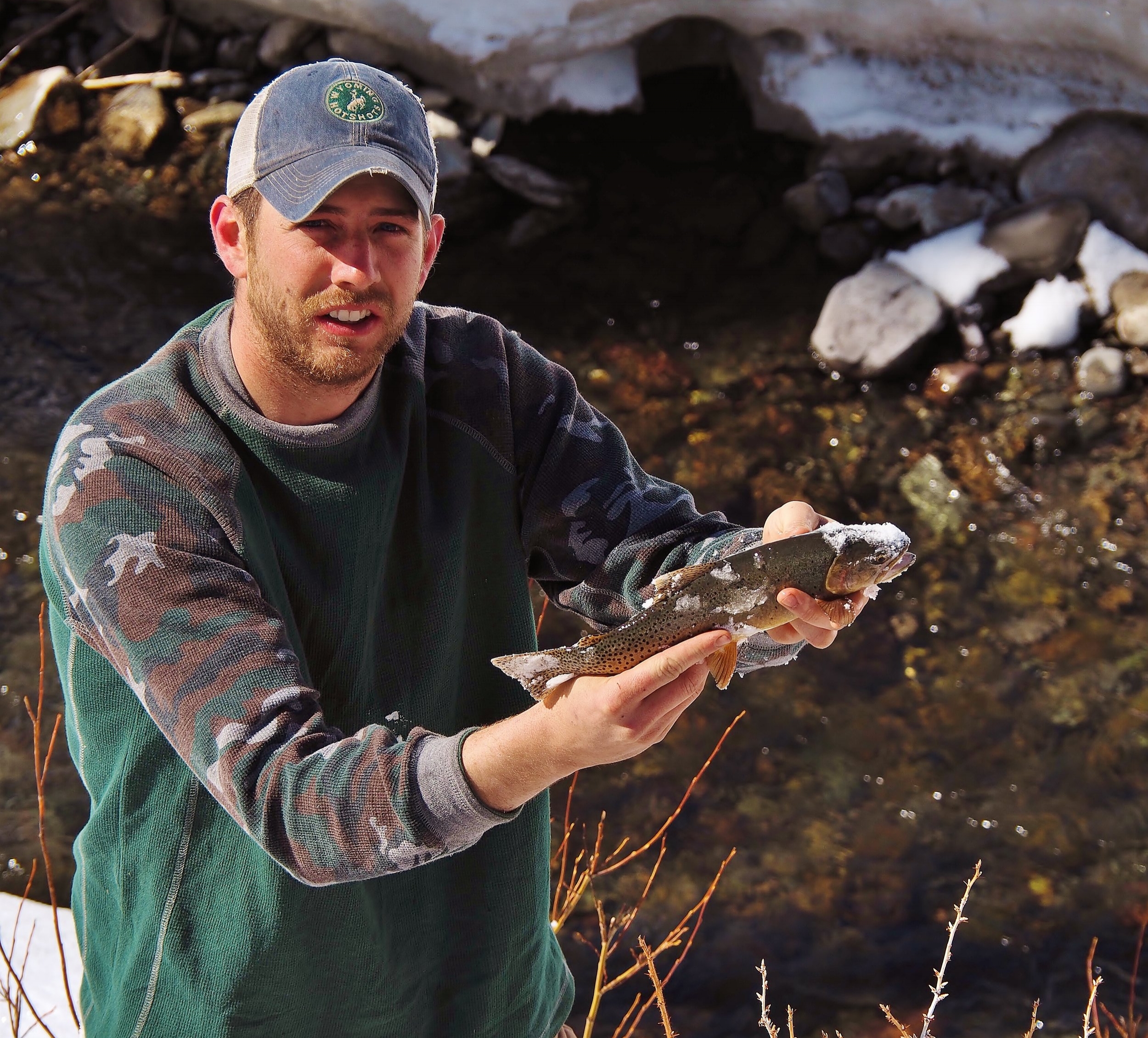  Steve holding up a nice Yellowstone cutthroat. 