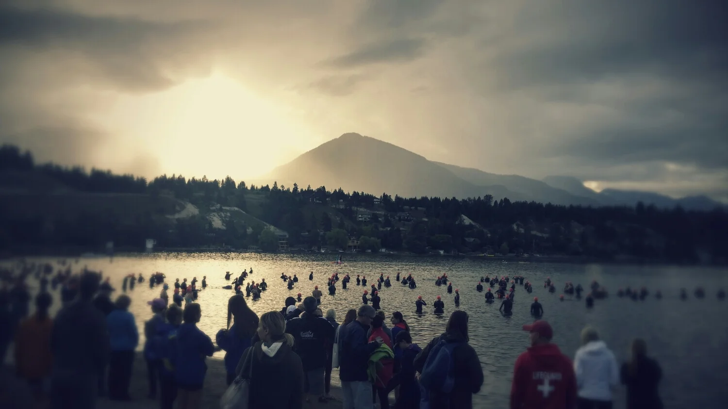 Race start in gorgeous Invermere, British Columbia.