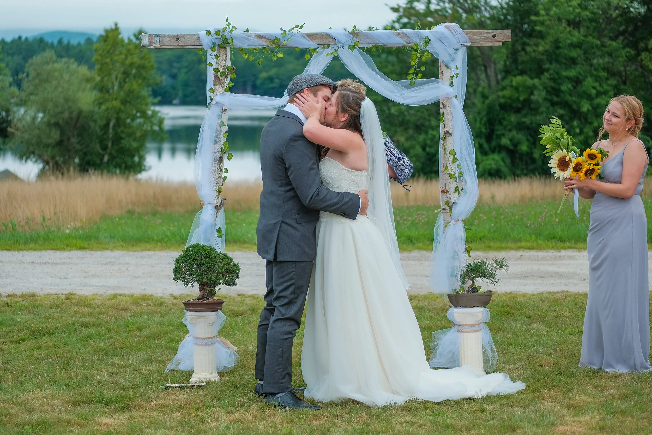 Candid Backyard Wedding Photography in Andover NH with Beth and Jake