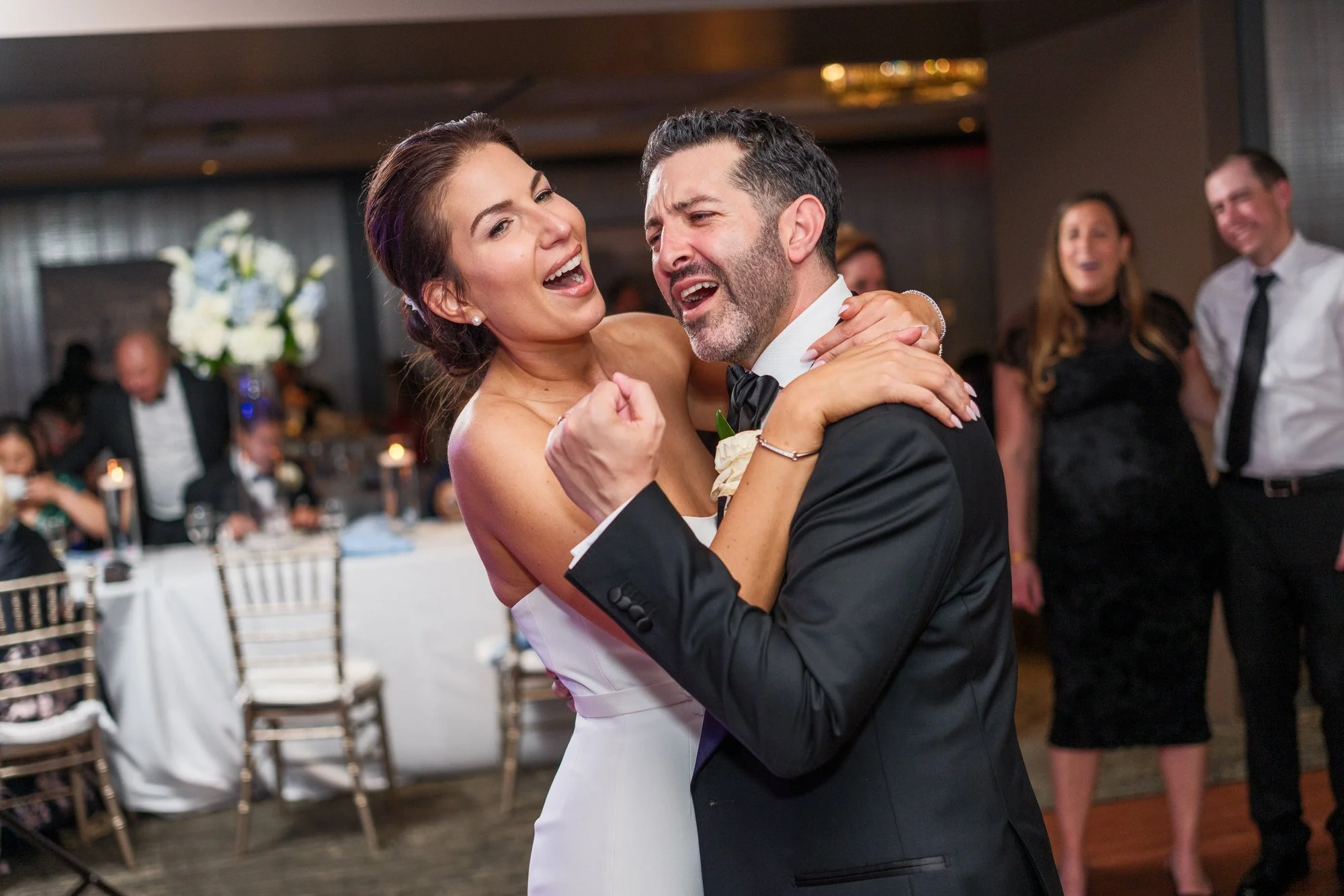 Last dance moment at the UMass Club Boston Jewish wedding reception