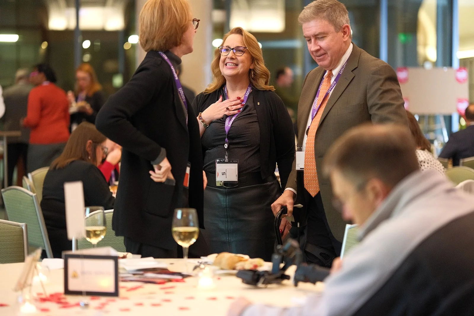 Attendees share a warm conversation during the networking dinner at the HCMA 2024 Annual Patient Meeting at Boston Seaport Hotel