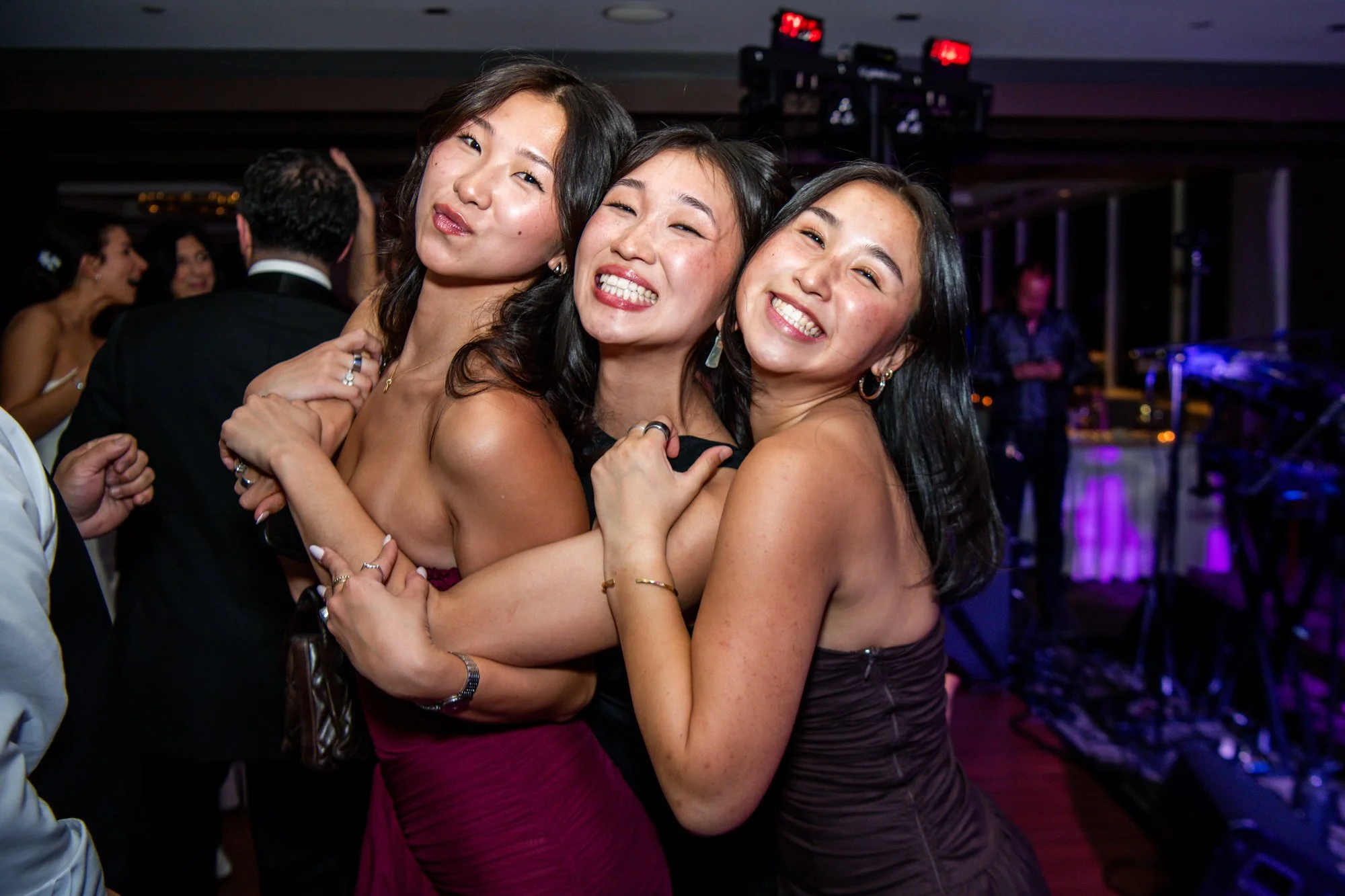 Grand finale moment from the UMass Club Boston Jewish wedding reception