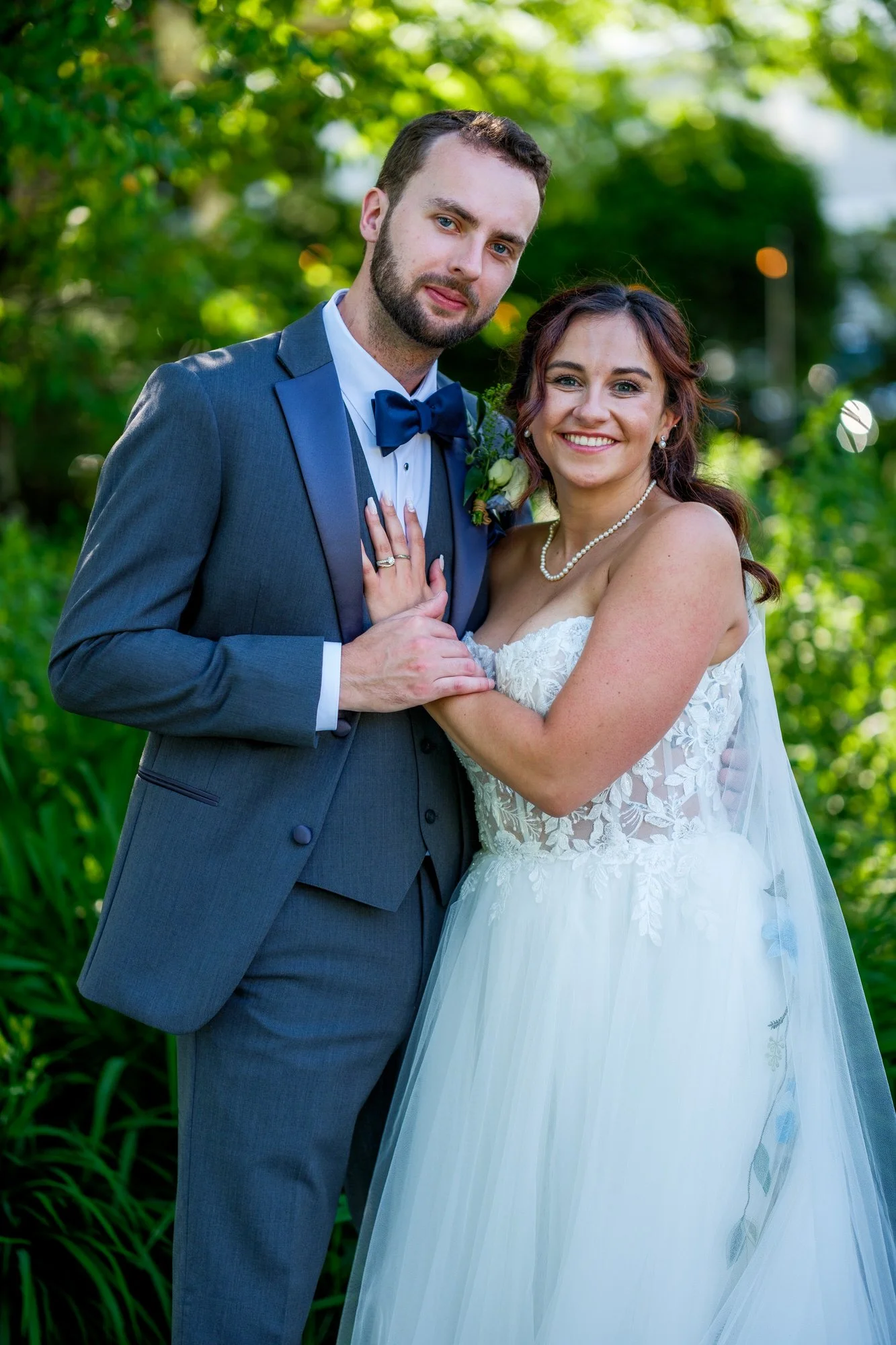 Bride and groom portrait after their Lake Morey Resort wedding ceremony