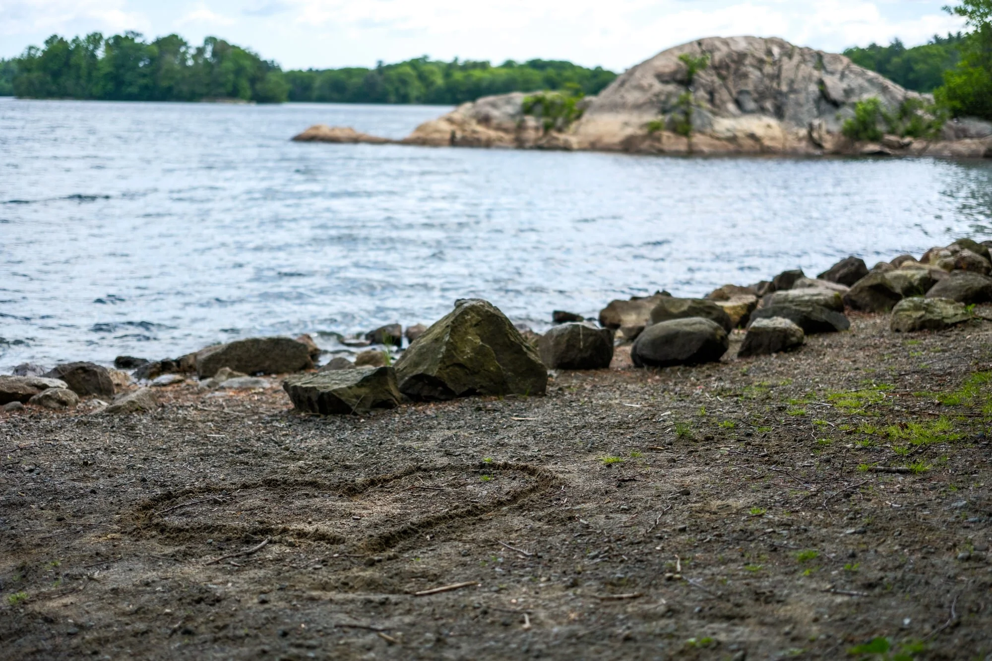 Rocky shoreline proposal location at Middlesex Fells Reservation in Medford, Massachusetts
