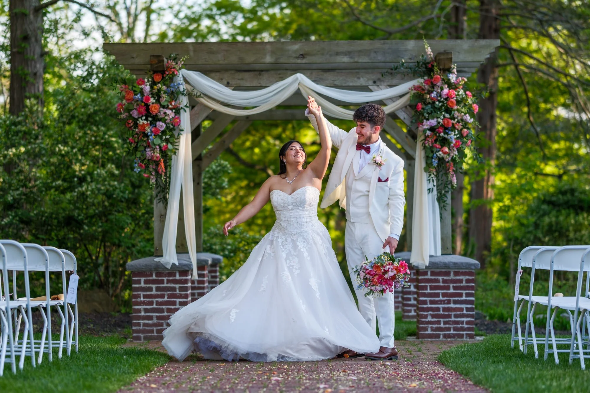 the evermore at peirce farm estate bride dancing with her groom