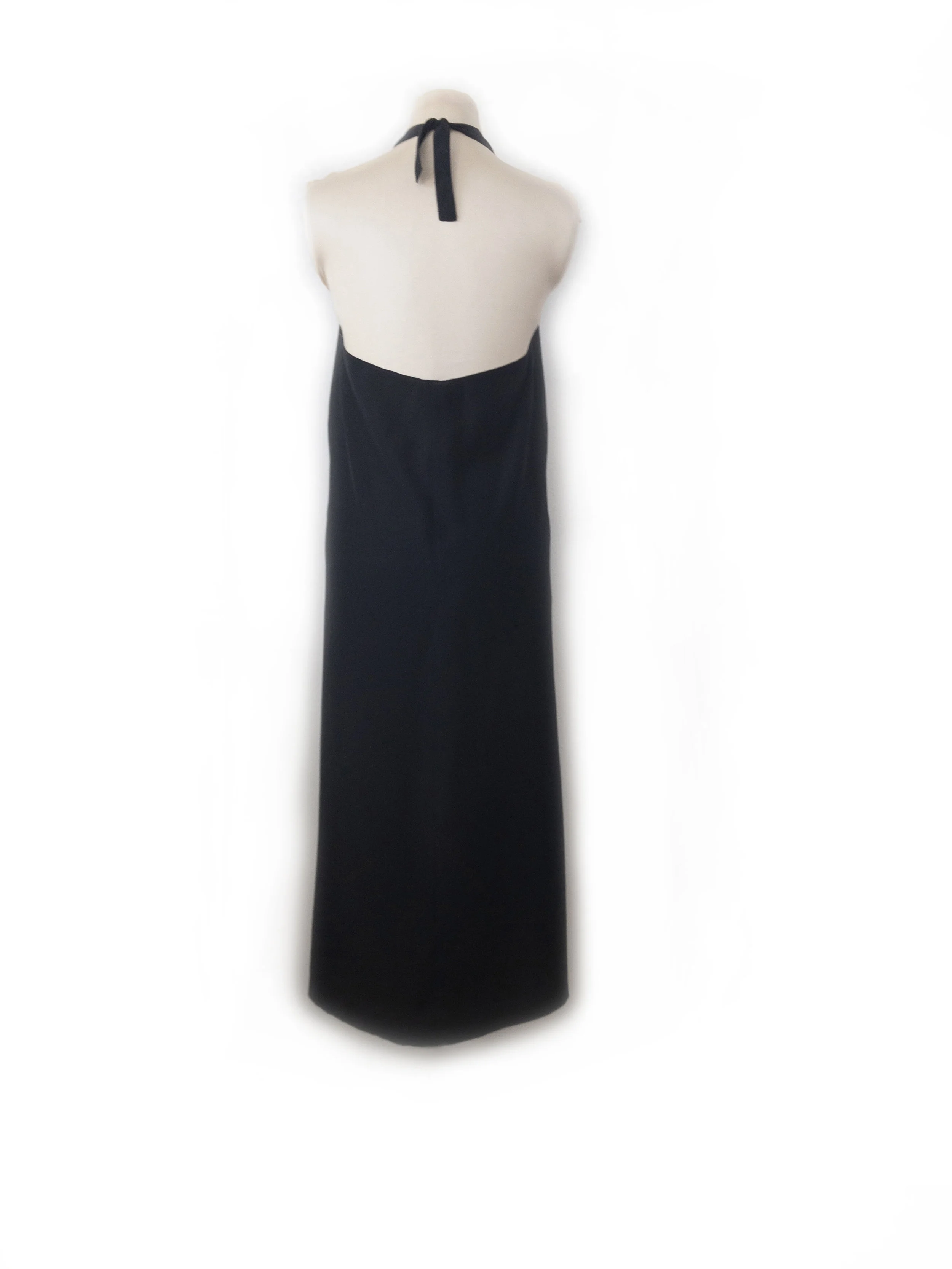 Triangle Halter Dress in Black Back.jpg