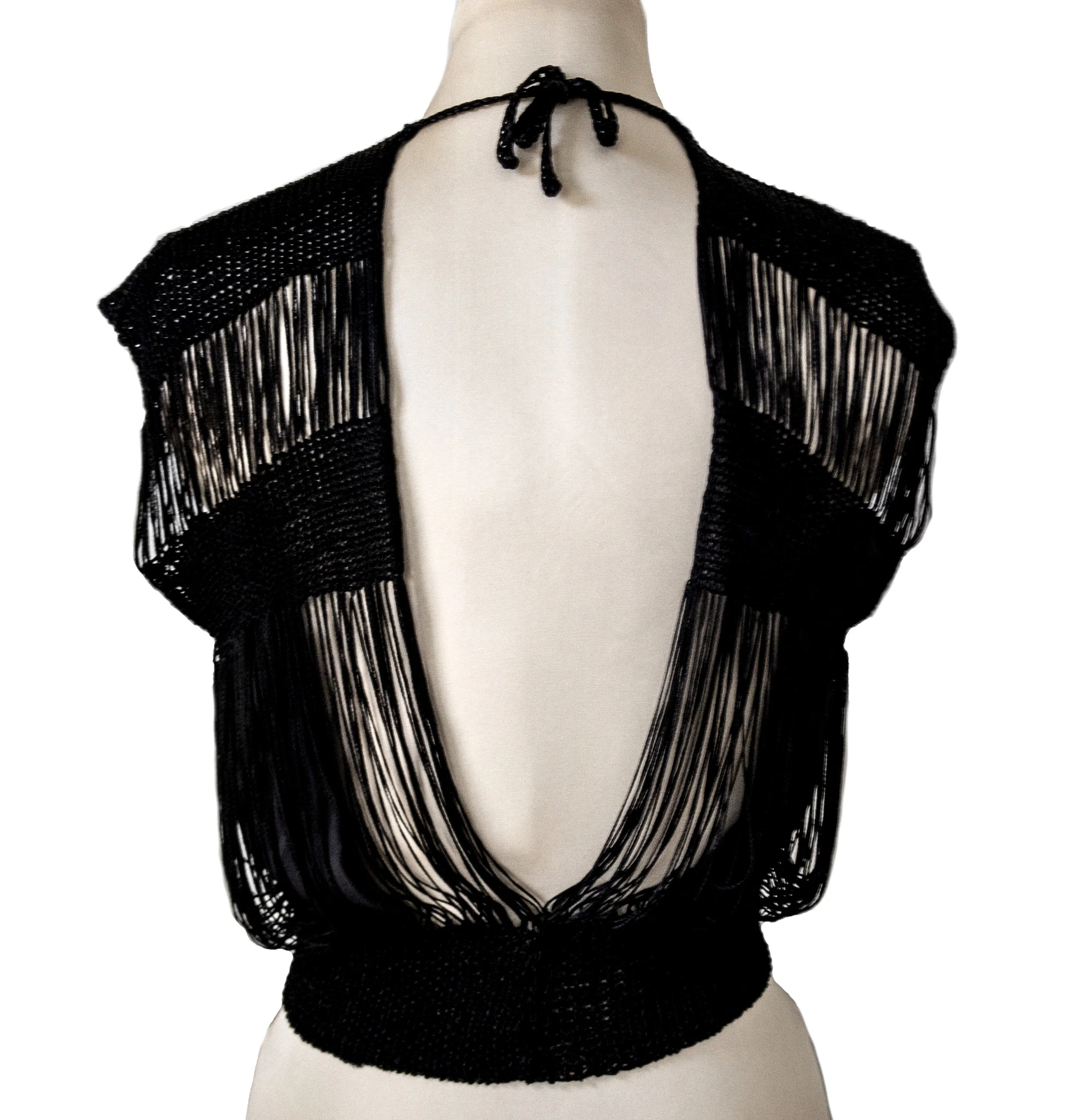 Open Back Sleevless Top in Black - Back .jpg
